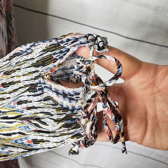 The Korner abstract chevron boho tie silk L - Picture 5 of 7